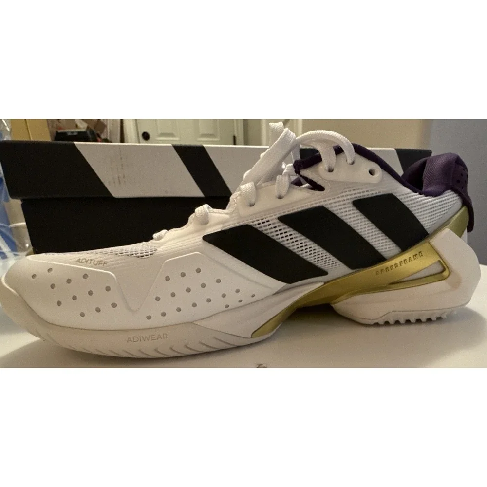 Adidas adizero Ubersonic 5 M NM JQ3778 Men's 7 White Purple & Gold New NiB